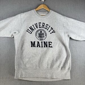 Vintage Jansport University Maine Crewneck Sweatshirt XL USA Made Gray